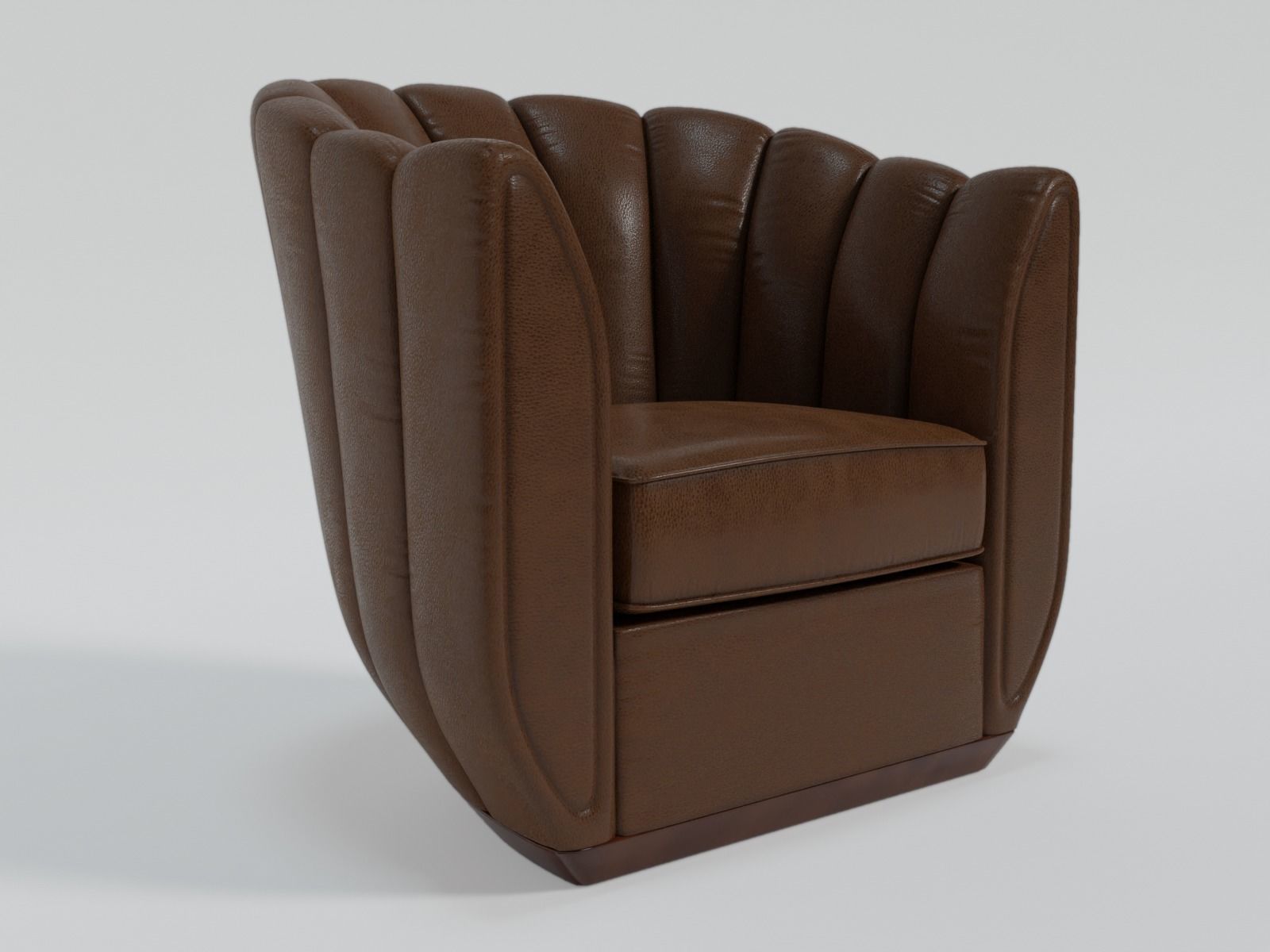 Armchair swivel chair leather 3D model_2
