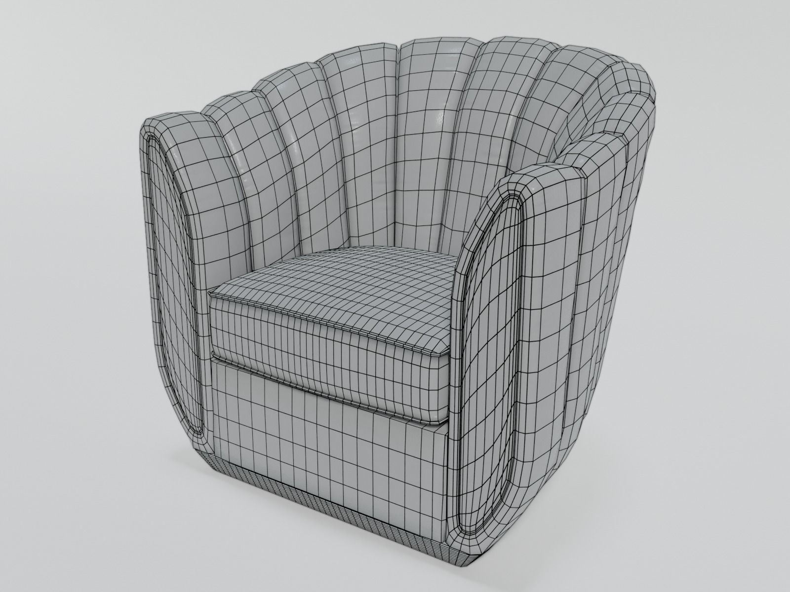 Armchair swivel chair leather 3D model_5