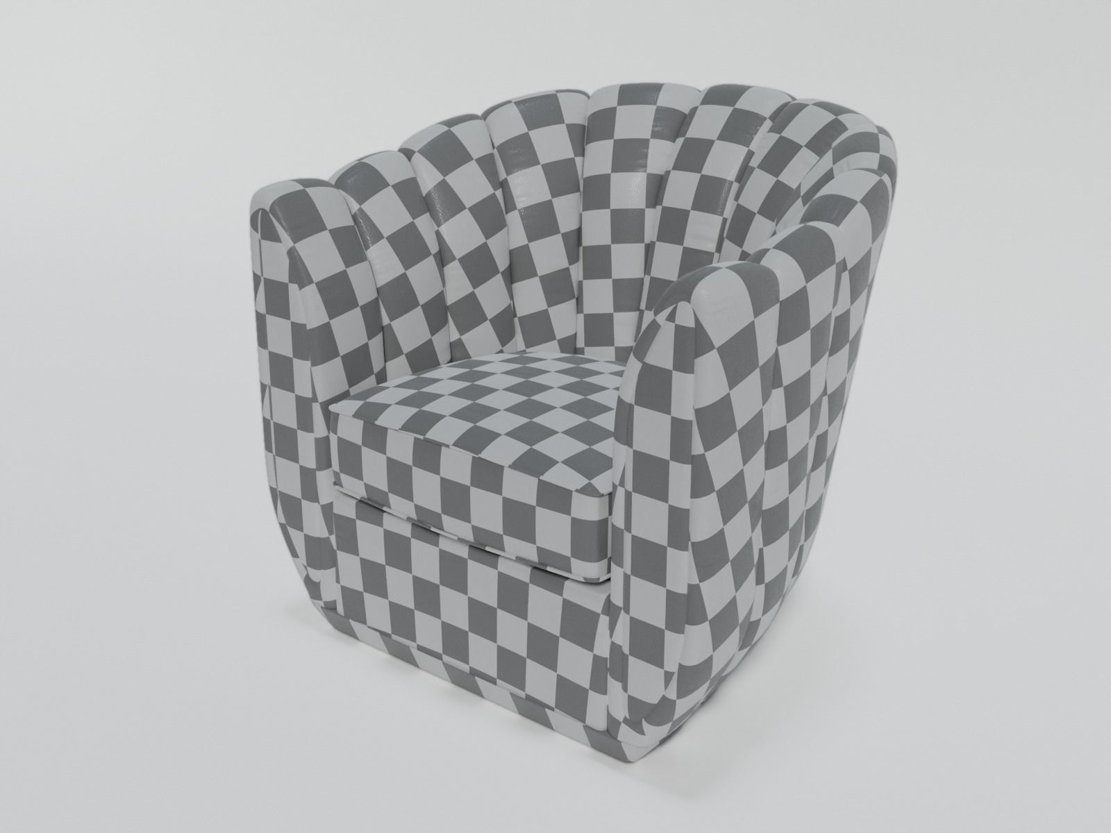 Armchair swivel chair leather 3D model_4