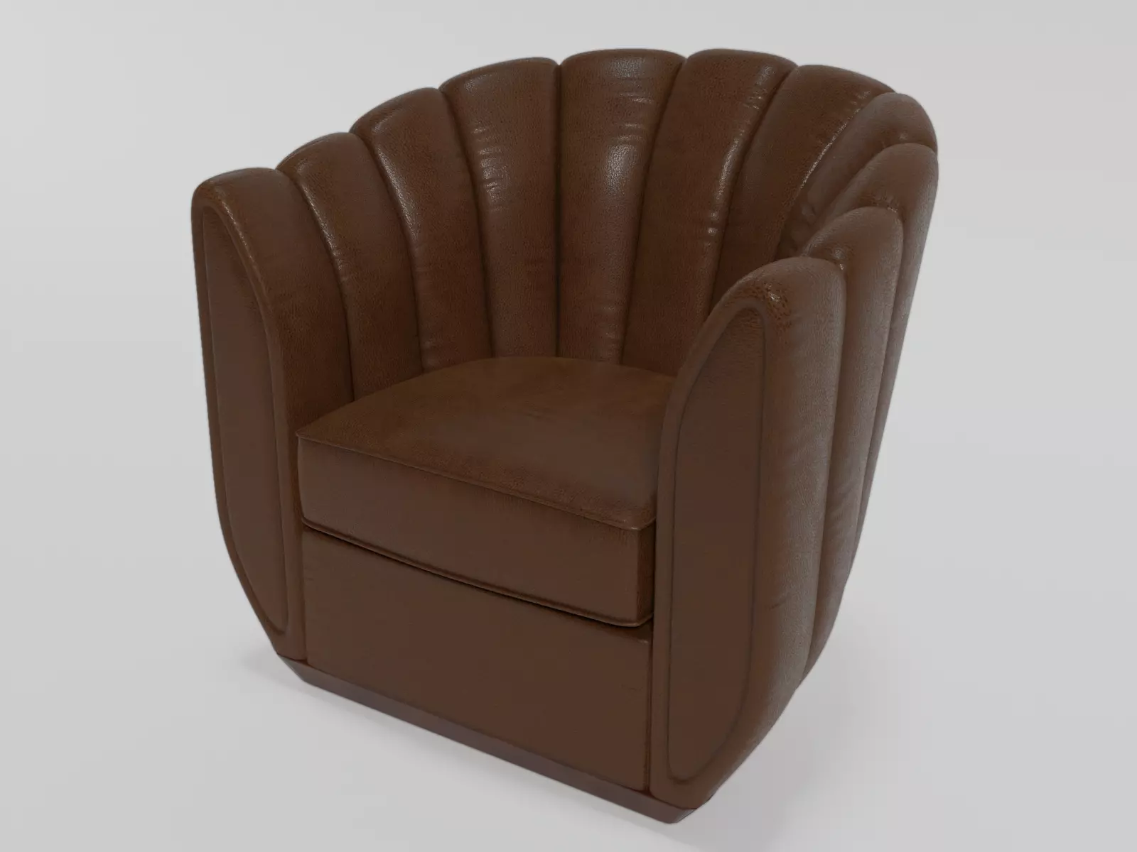 Armchair swivel chair leather 3D model_0