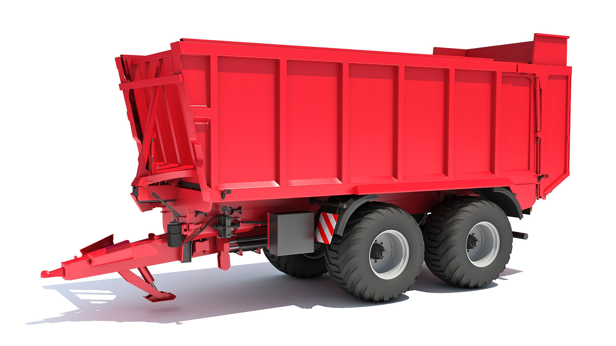 Farm Tractor Trailer 3D model_9