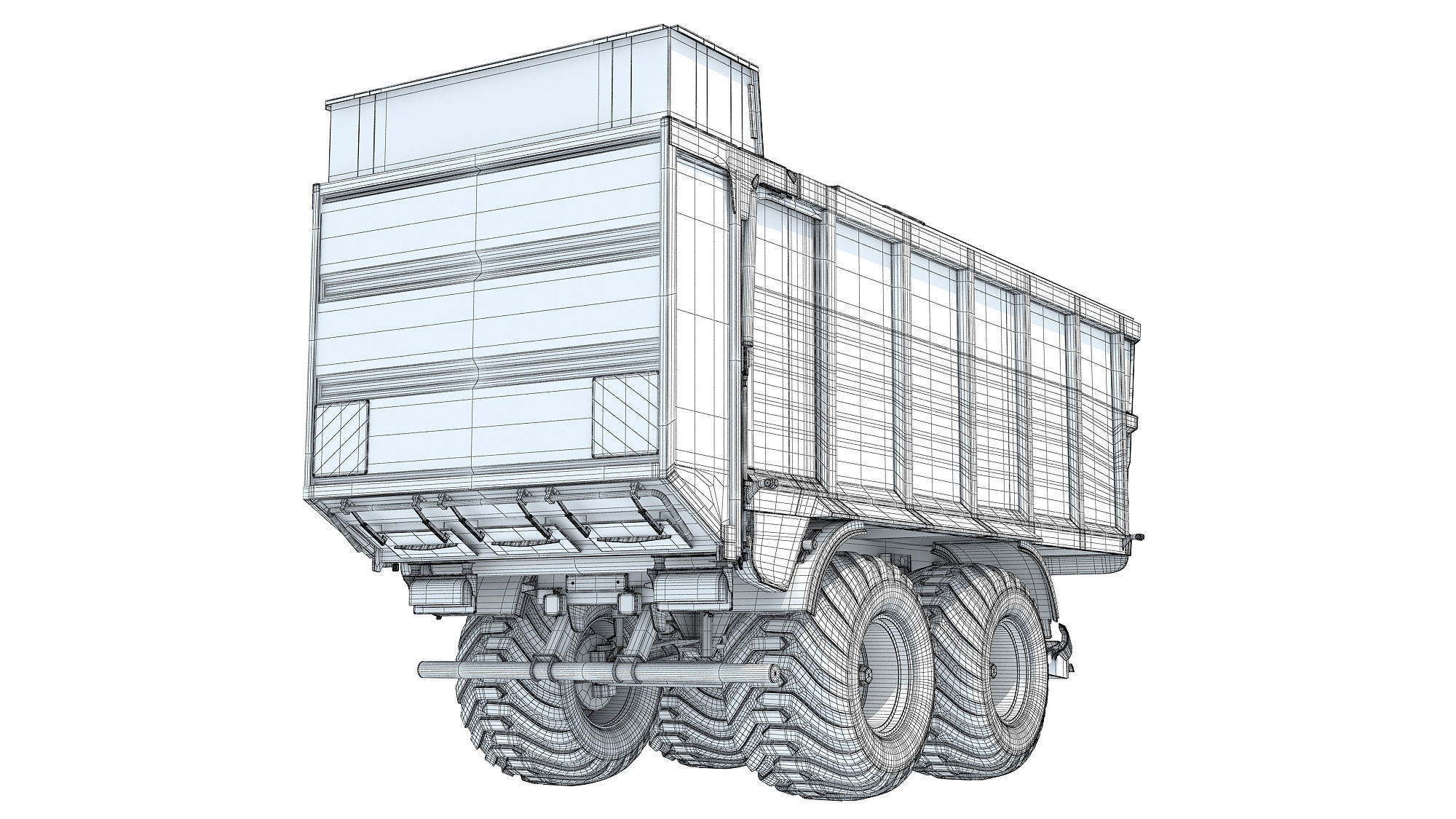 Farm Tractor Trailer 3D model_16