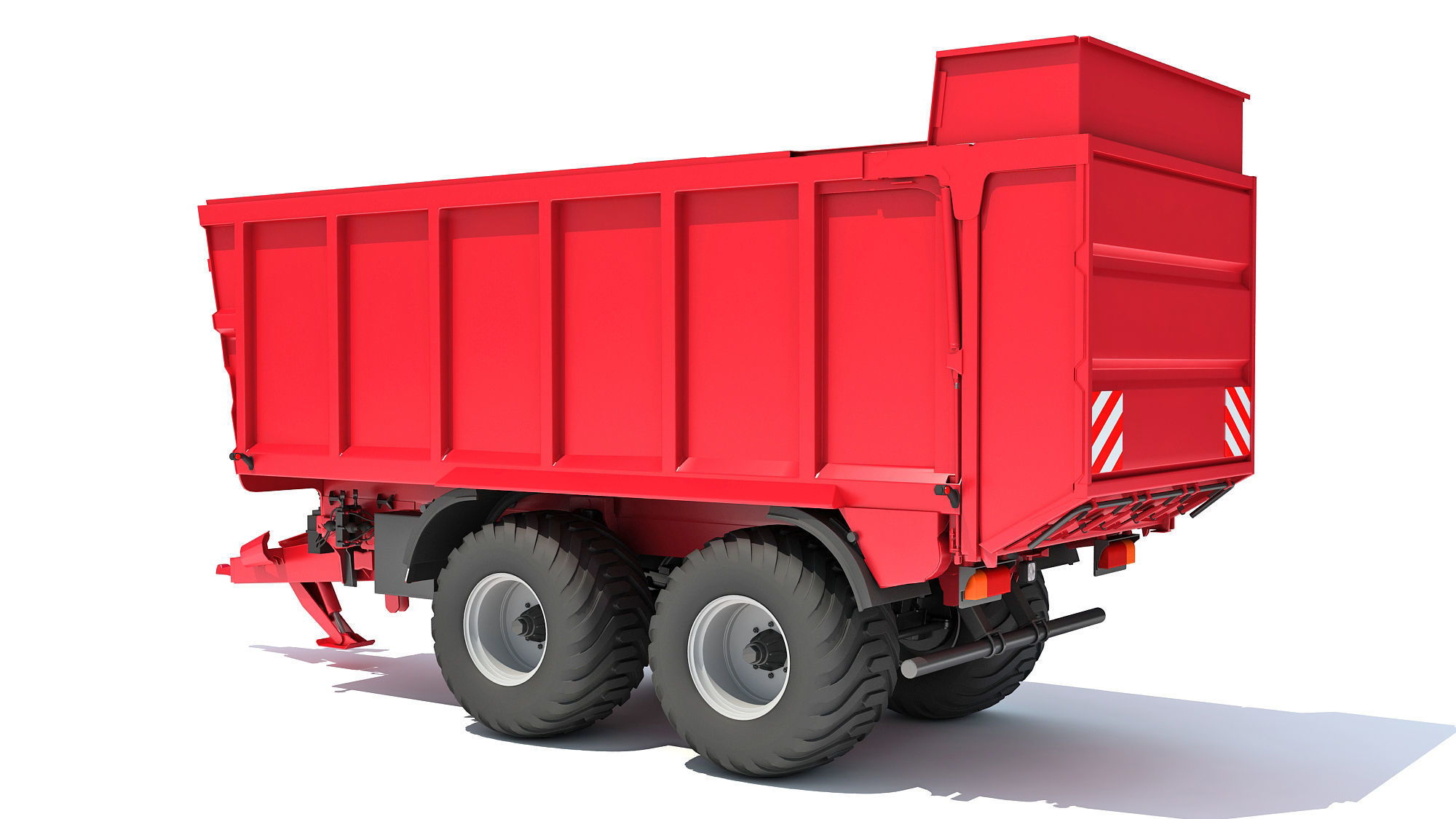 Farm Tractor Trailer 3D model_2