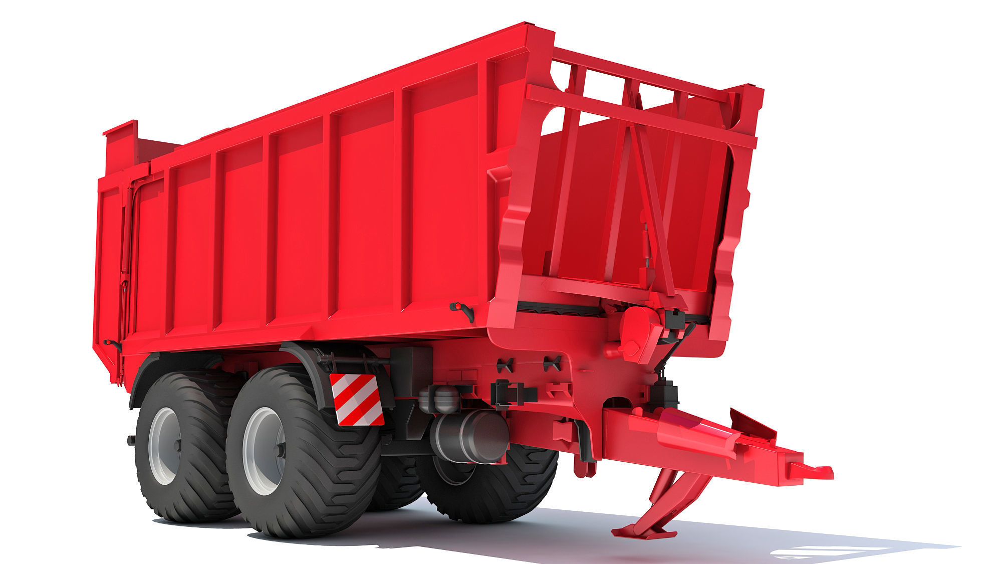 Farm Tractor Trailer 3D model_11