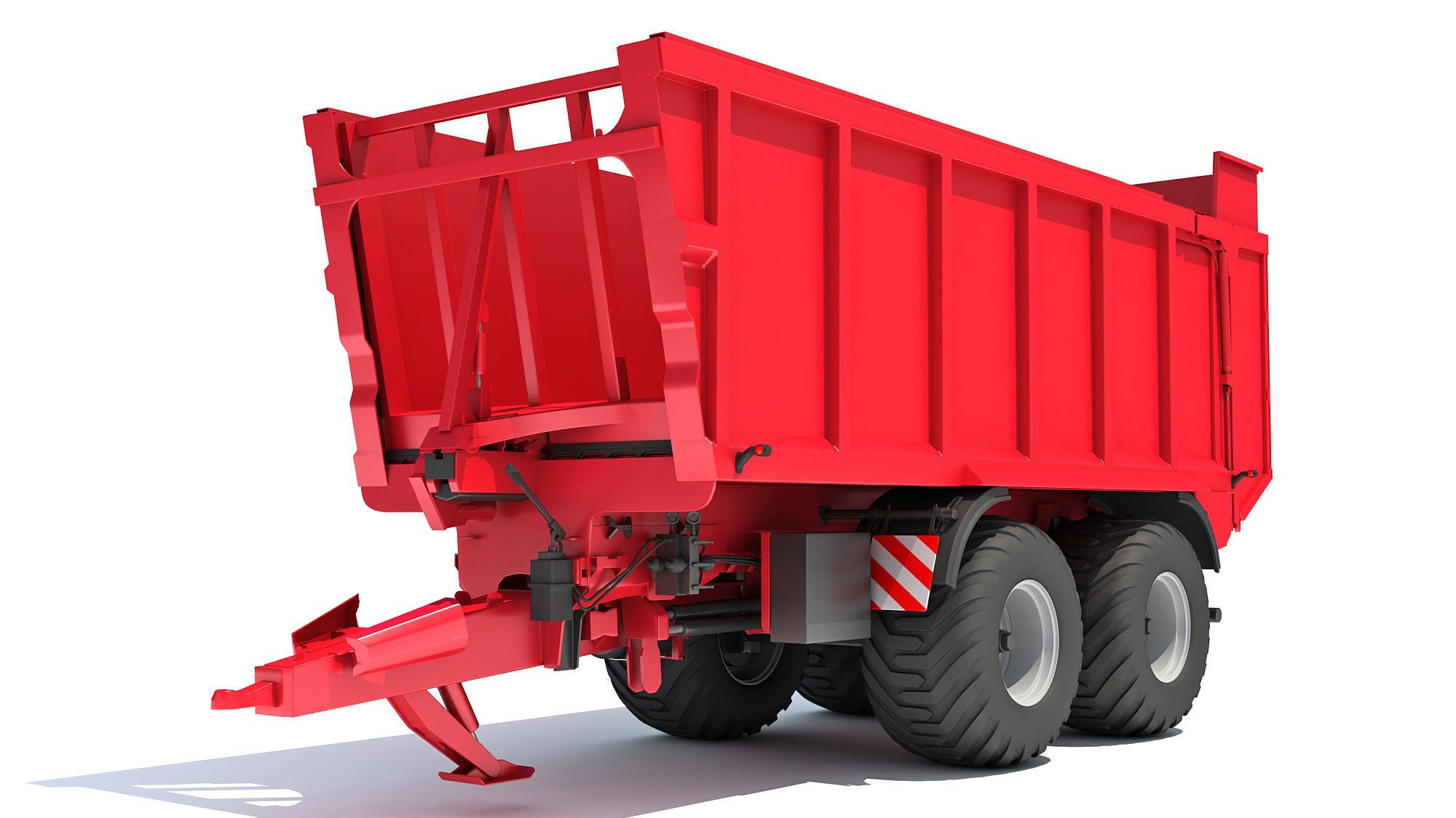 Farm Tractor Trailer 3D model_12