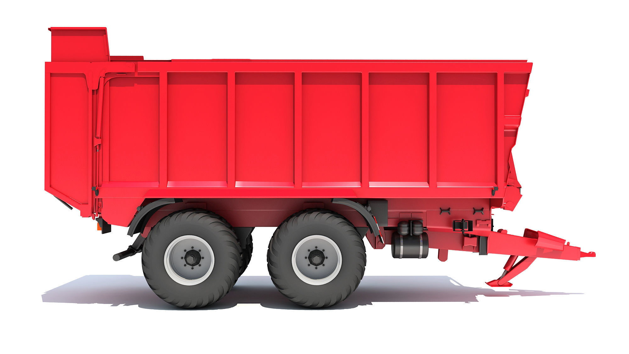 Farm Tractor Trailer 3D model_6
