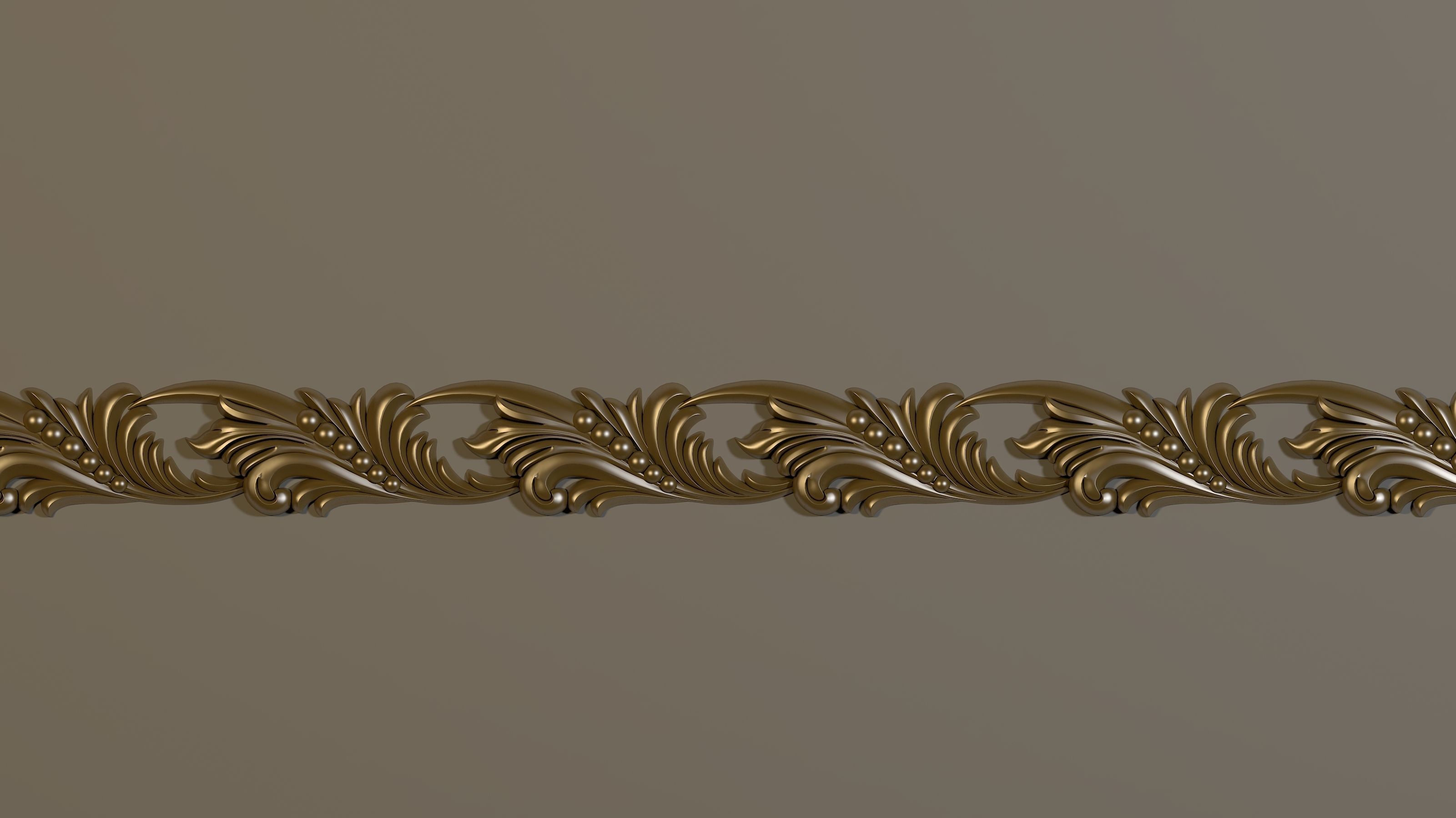 baguette shabby chic scalloped edge trim 3D model_1