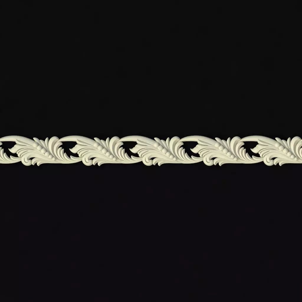 baguette shabby chic scalloped edge trim 3D model_0