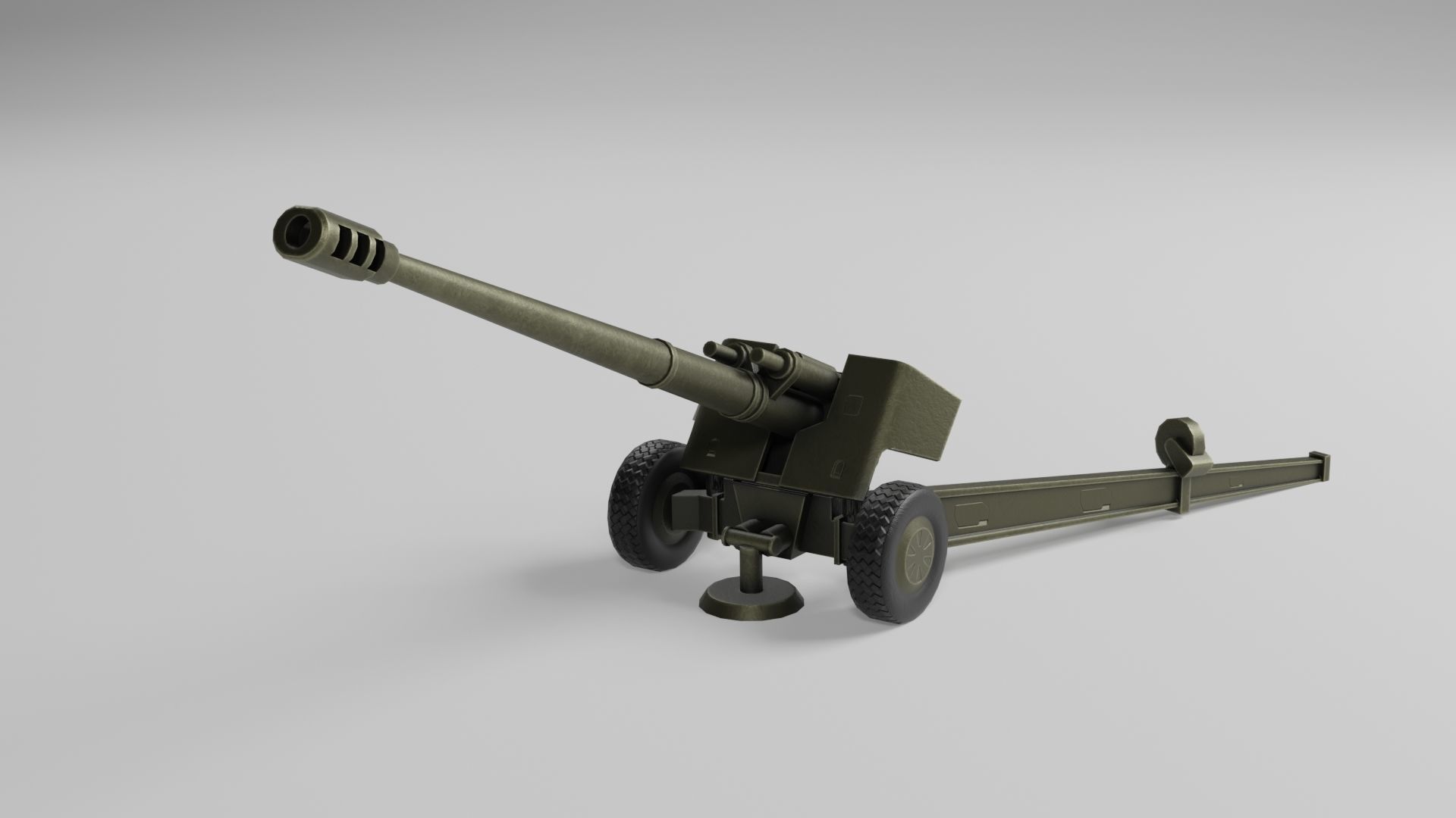 Msta-B 2A65 howitzer Low-poly 3D model