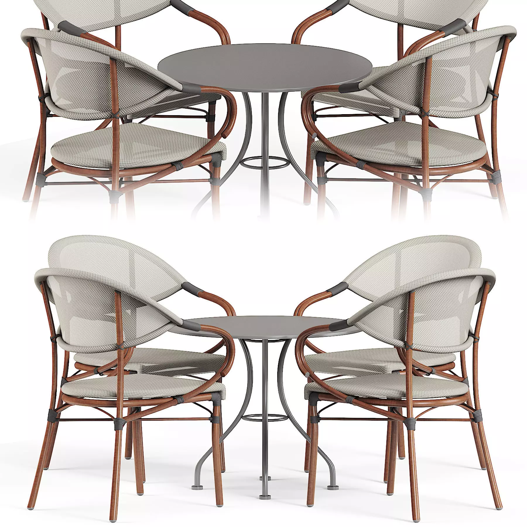 Starbucks coffee tables and chairs outdoor 3D model