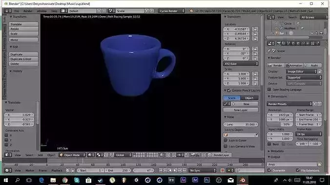 coffee mug 3D print model