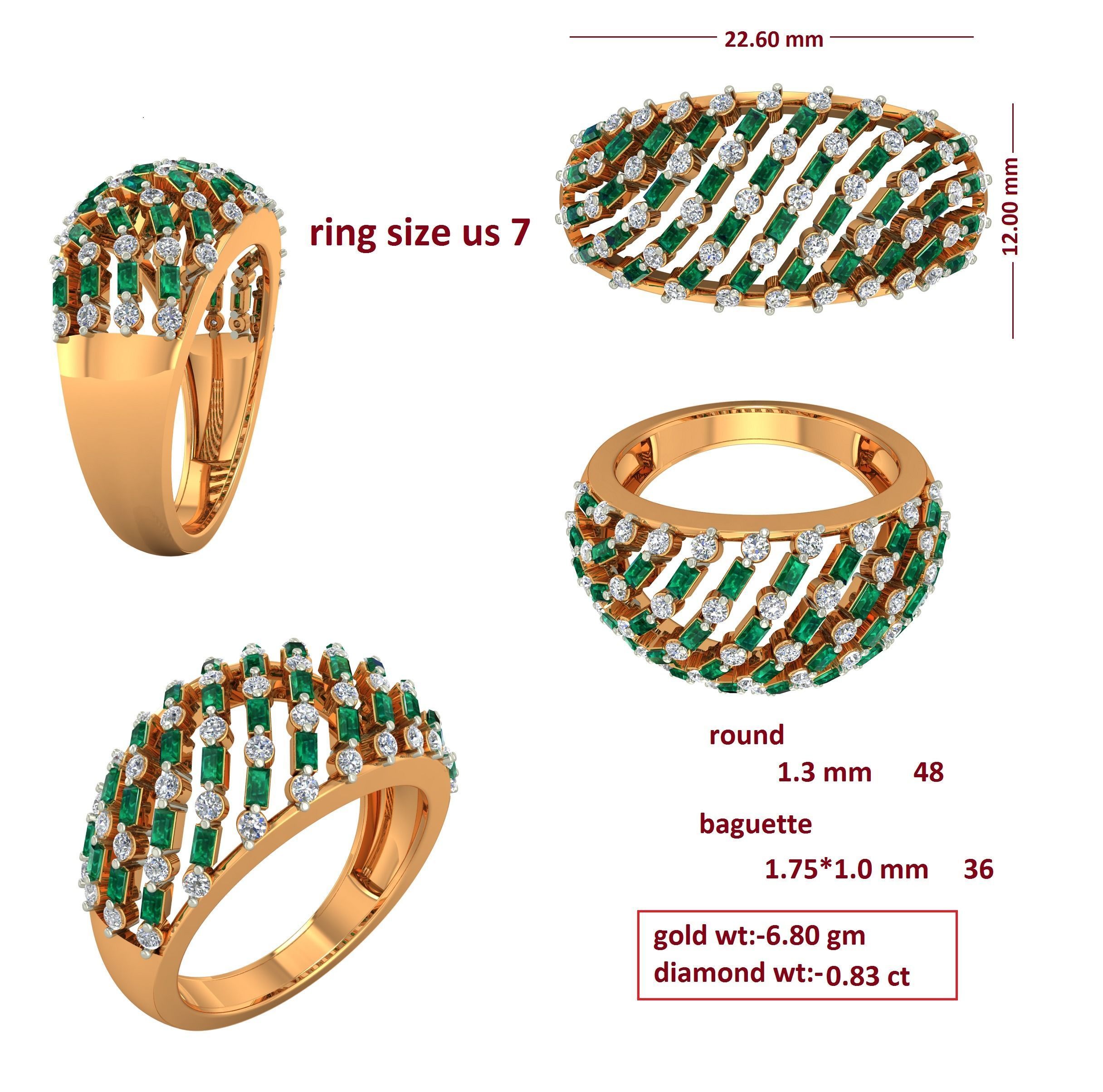 fashion ring 3D print model_4