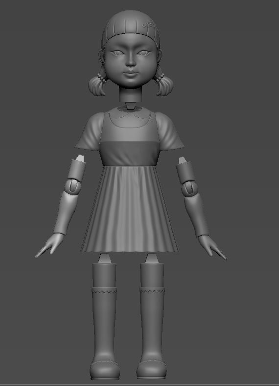 Squid Game Doll Netflix Fan Art  3D Print  3D print model_3