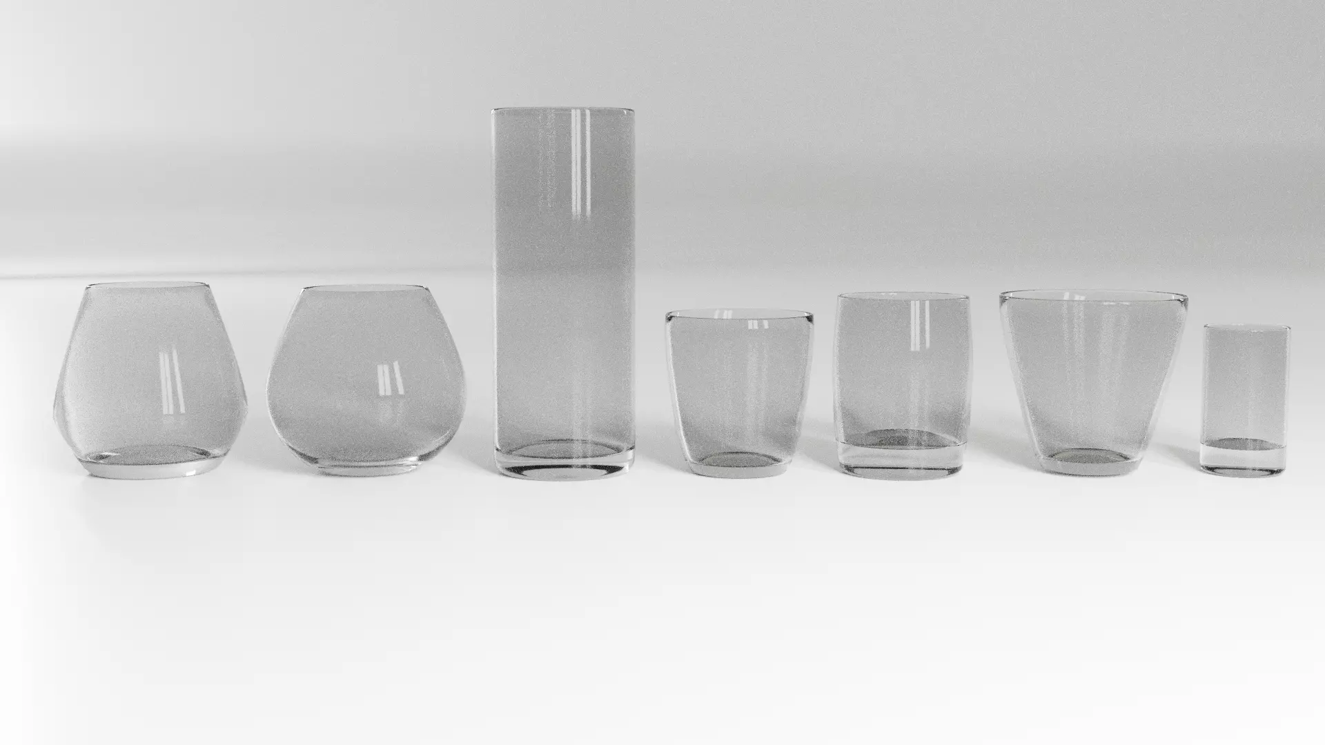 Glasses Set 3D Model glass vase Free 3D model
