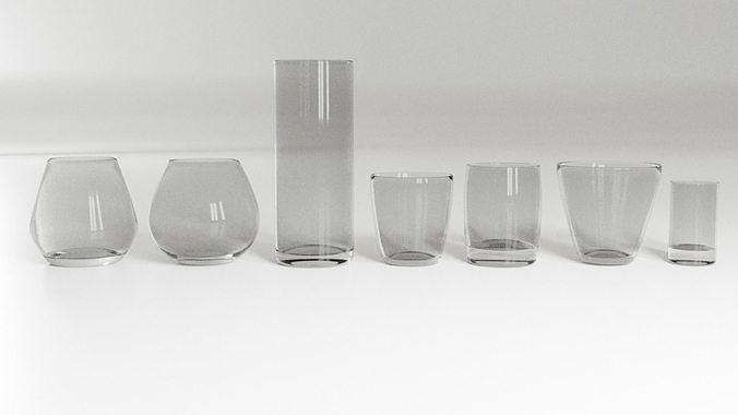 Glasses Set 3D Model glass vase Free 3D model