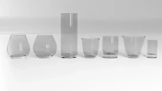 Glasses Set 3D Model glass vase