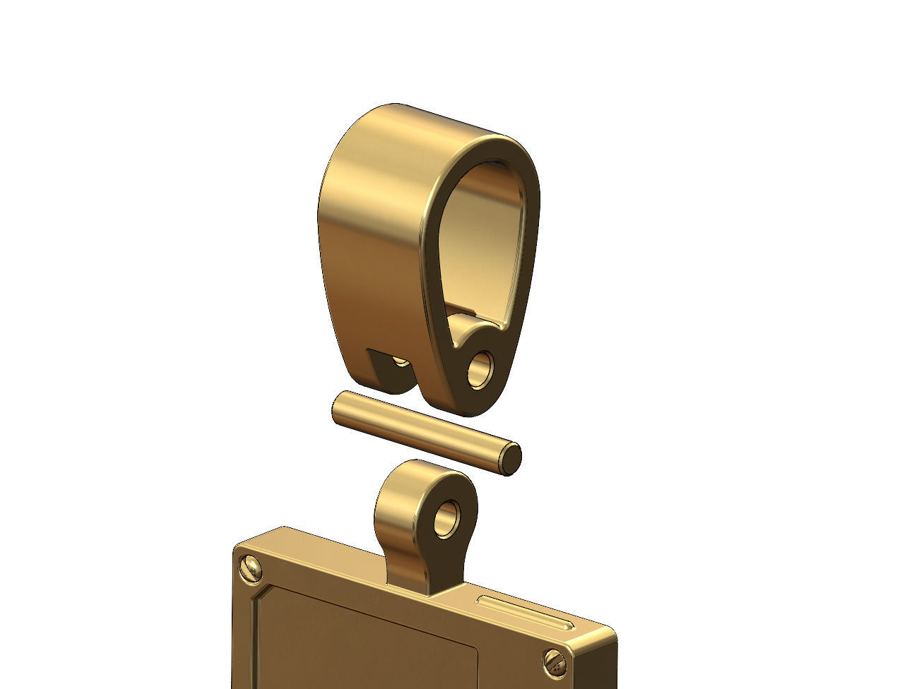 Cassette tape pendant with bail 3D print model_5