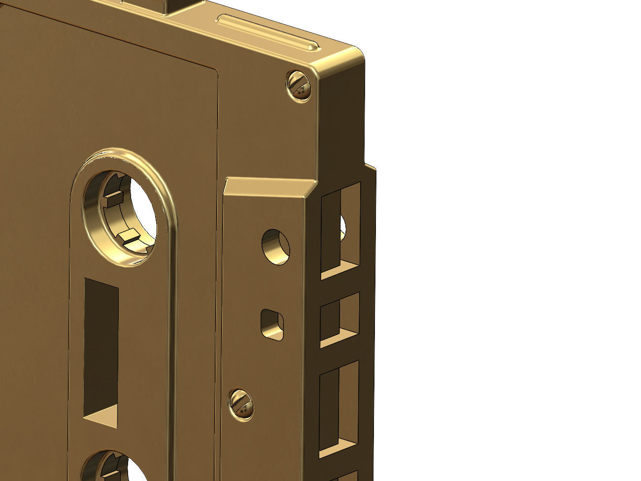 Cassette tape pendant with bail 3D print model_6