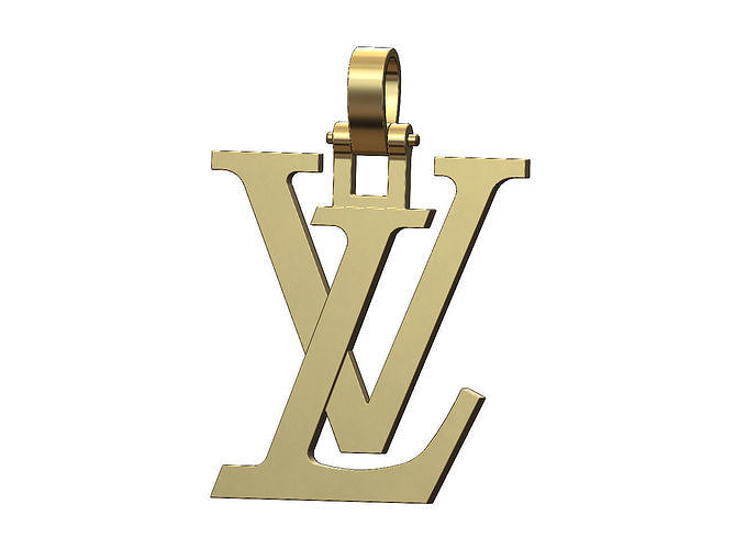 Louis Vuitton logo pendant with bail 3D print model