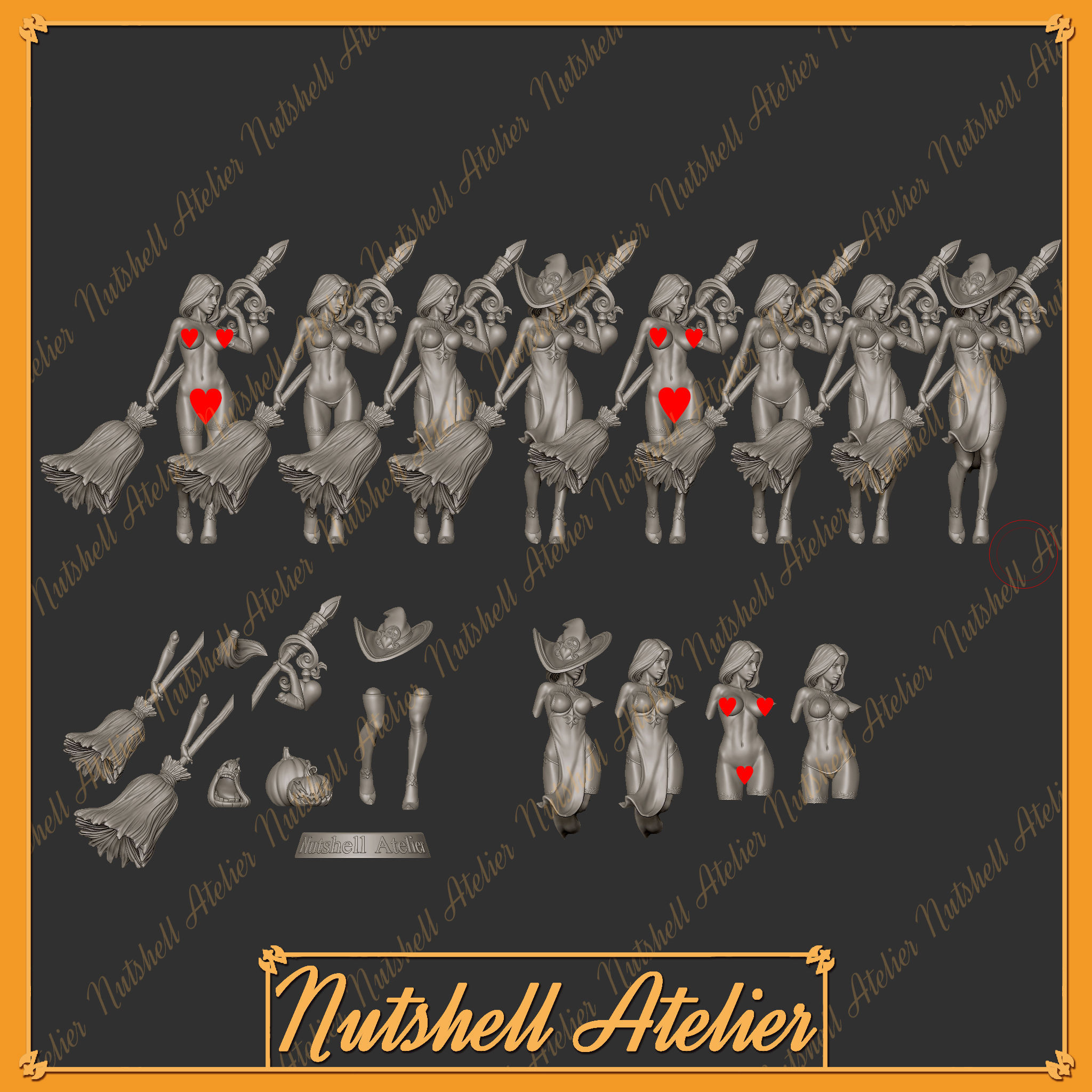 Nutshell Atelier - Witch 01 NSFW 3D print model_11