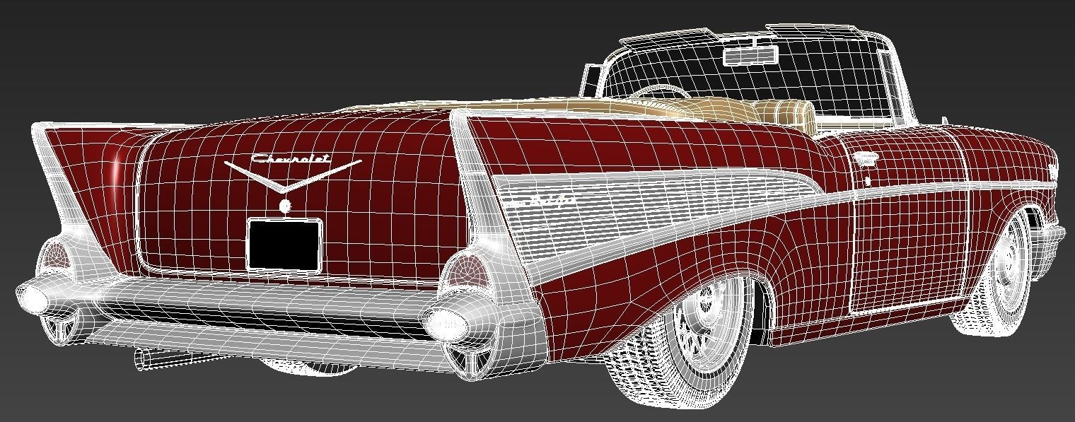 Chevrolet Bel Air convertible 1957 3D model_13
