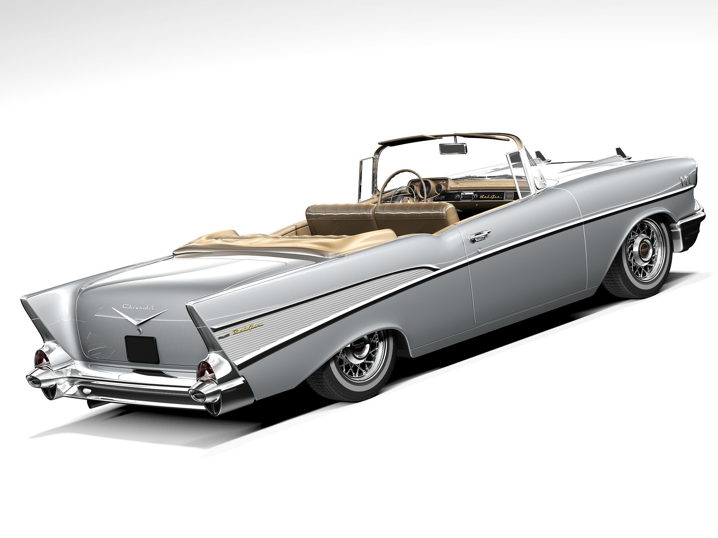 Chevrolet Bel Air convertible 1957 3D model_4