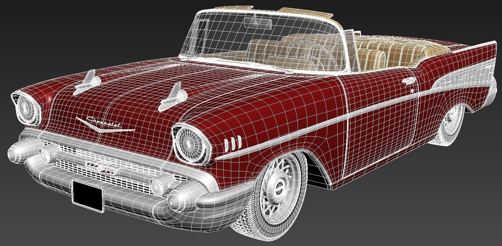 Chevrolet Bel Air convertible 1957 3D model_12