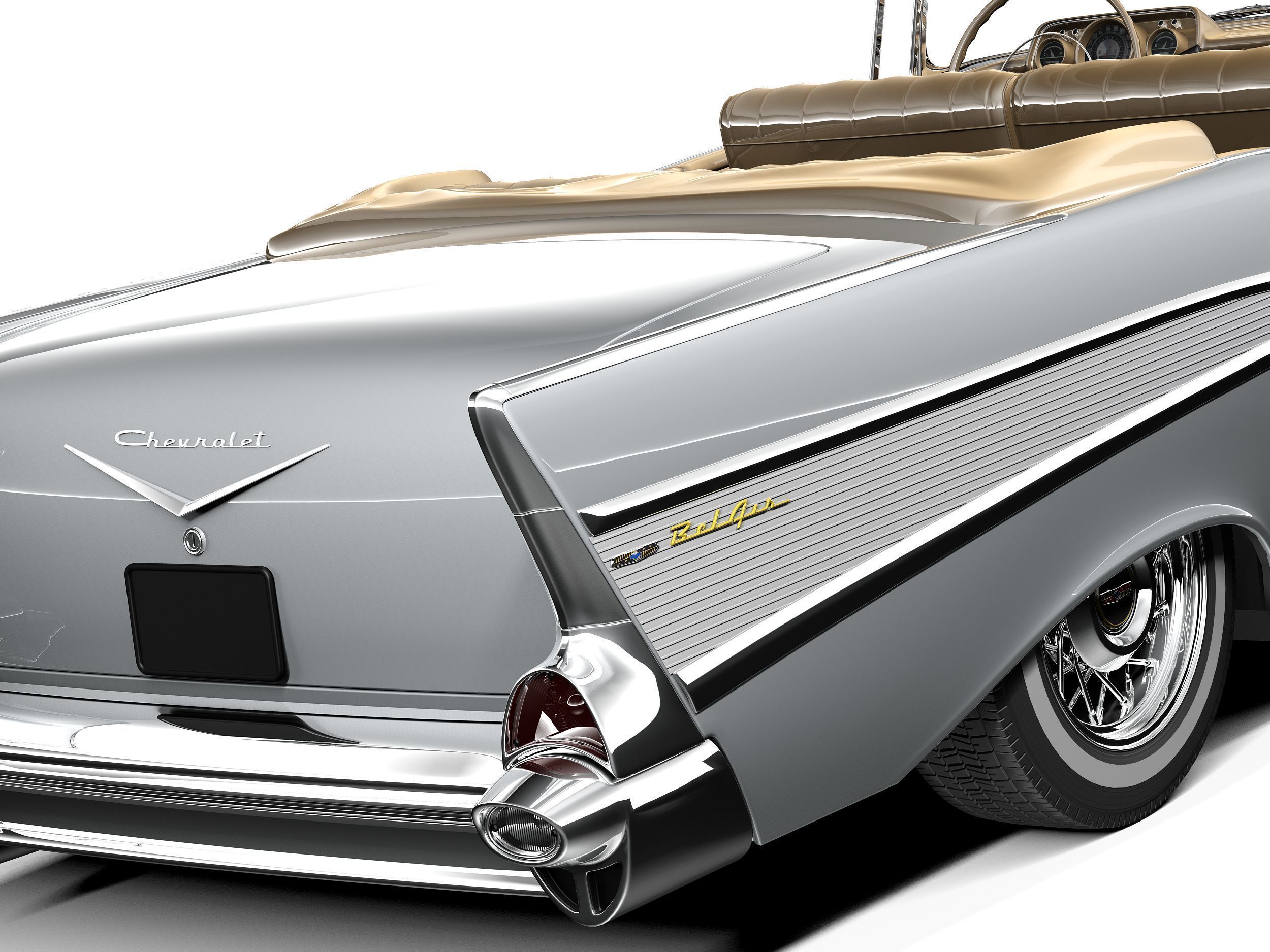 Chevrolet Bel Air convertible 1957 3D model_3
