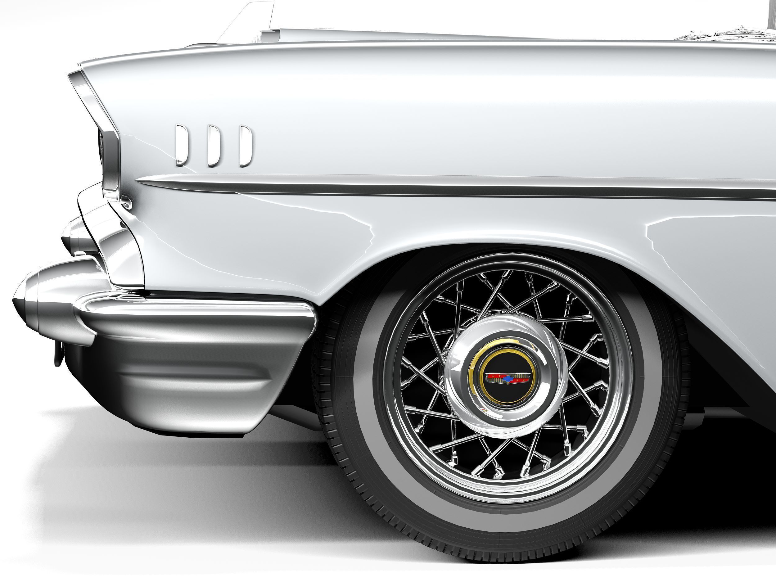 Chevrolet Bel Air convertible 1957 3D model_10