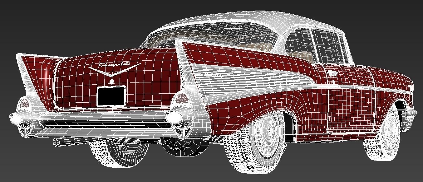 Chevrolet Bel Air Coupe 1957 3D model_13