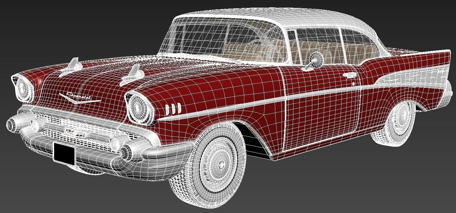 Chevrolet Bel Air Coupe 1957 3D model_12