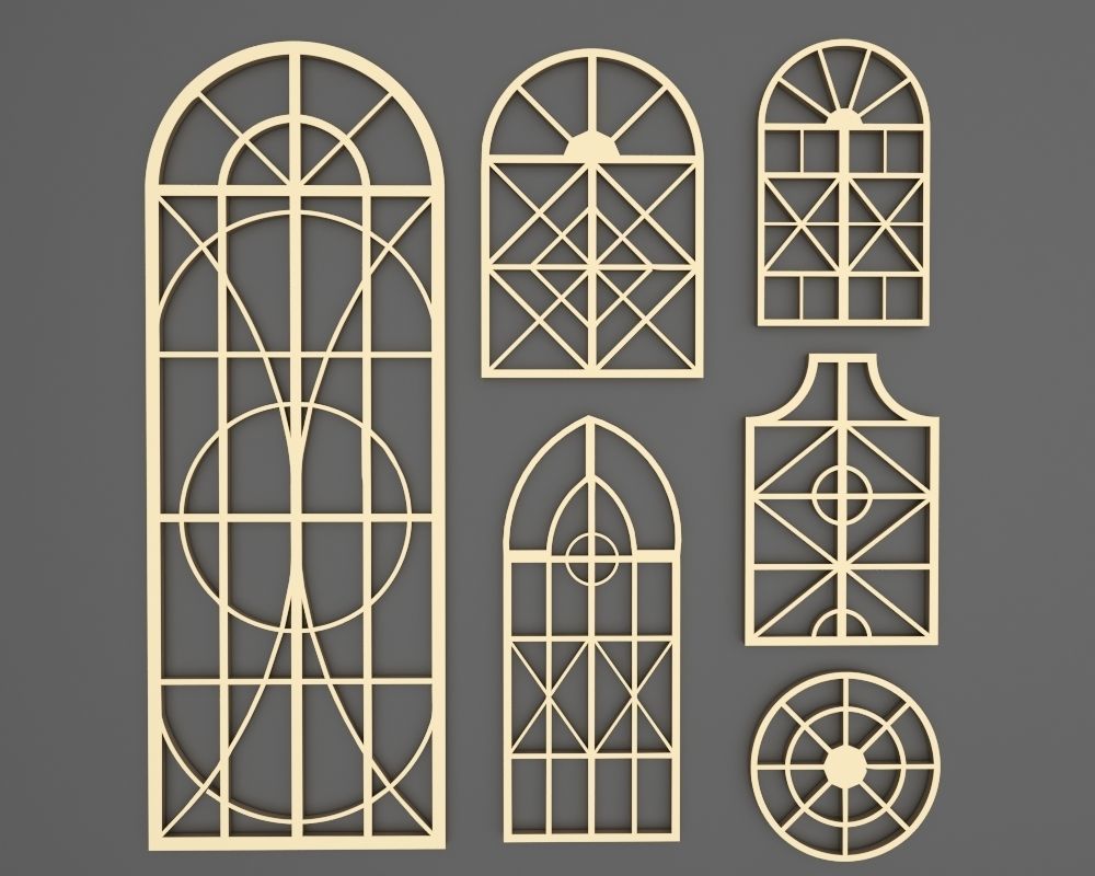 Gothic Windows Collections 2 3D model_4
