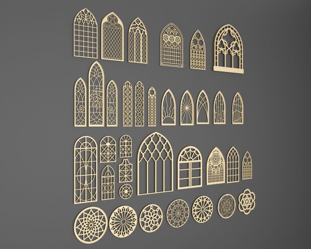 Gothic Windows Collections 2 3D model_1