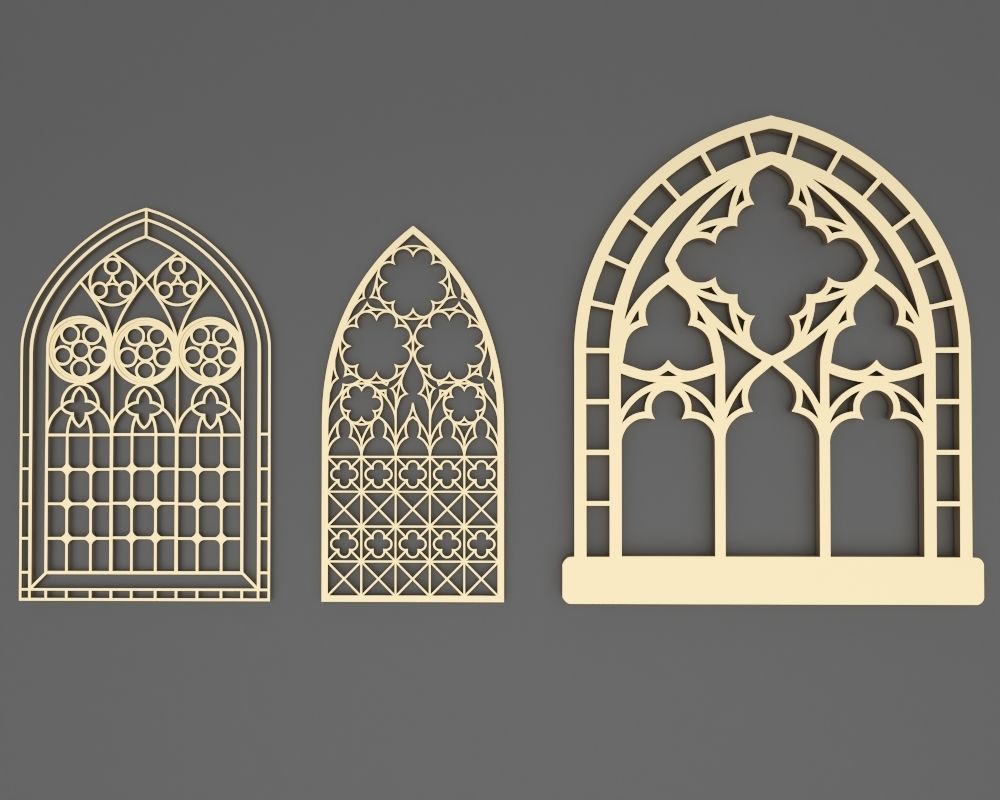 Gothic Windows Collections 2 3D model_8