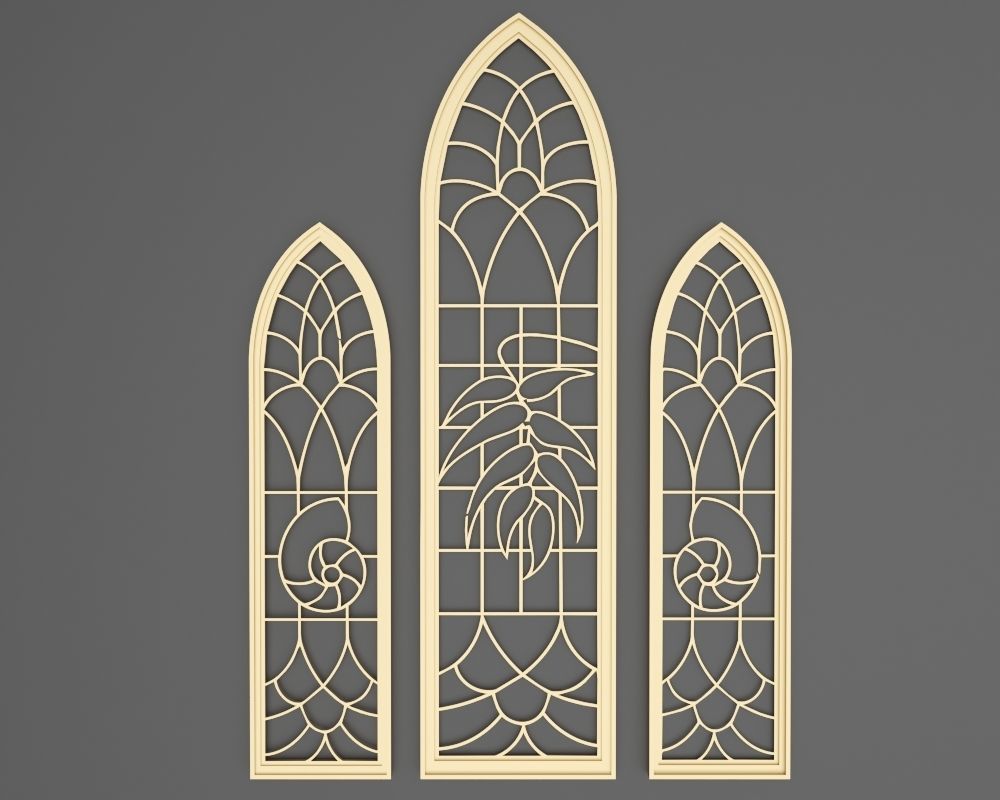Gothic Windows Collections 2 3D model_9