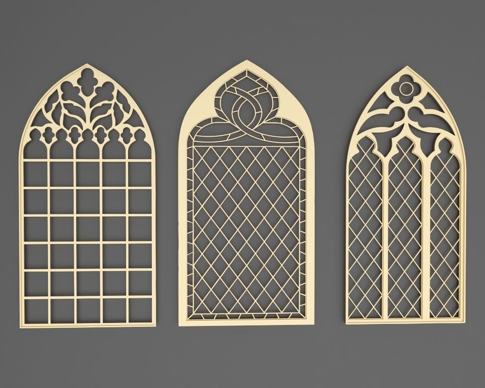 Gothic Windows Collections 2 3D model_7