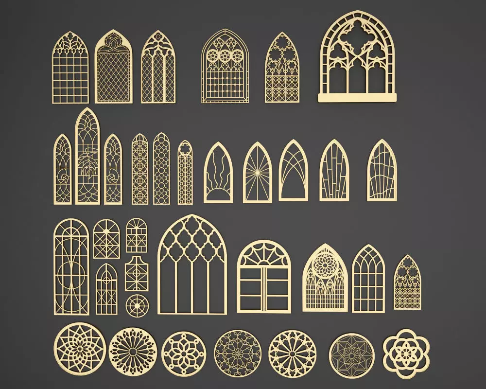 Gothic Windows Collections 2 3D model_0