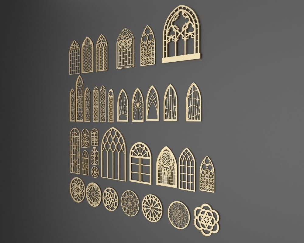 Gothic Windows Collections 2 3D model_2