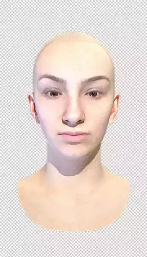 Female head rigged Low-poly 3D model