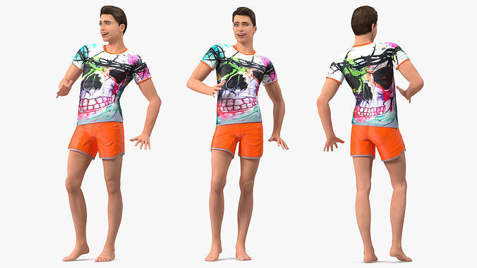 Teen Boy Summer Clothes 3D model