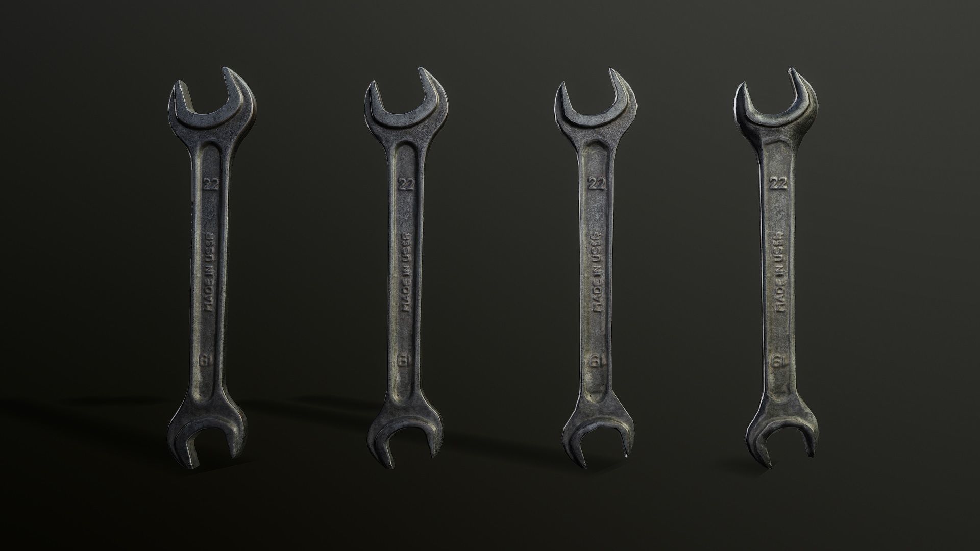 3D Scan Wrench made in USSR Low-poly 3D model_4