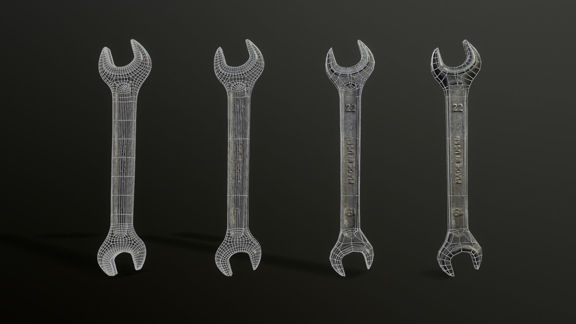 3D Scan Wrench made in USSR Low-poly 3D model_5