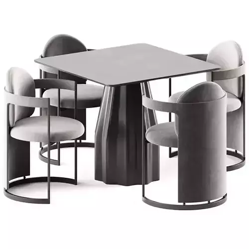 Burin Table S80 by Viccarbe and Chair Orma by Baxter