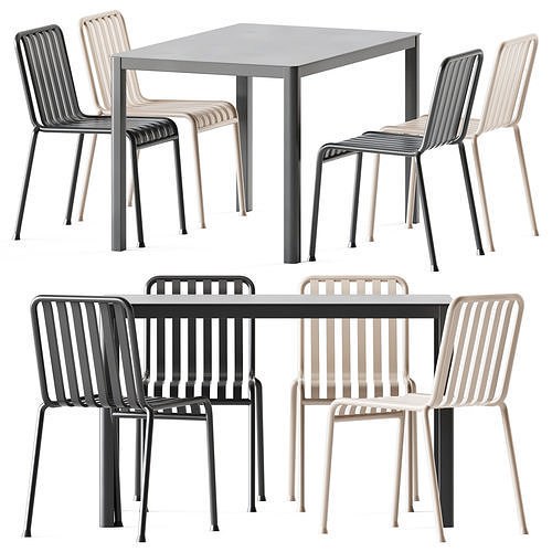 La Table by Arrmet and Palissade Chair by Hay 3D model
