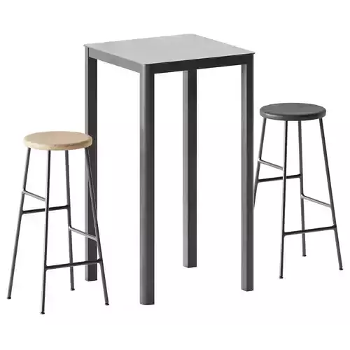 La High Table by Arrmet and Cornet Bar Stool by Hay 3D model