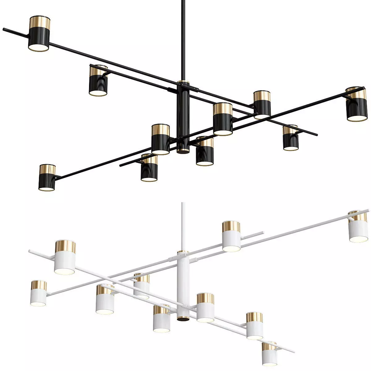 Casa 2 modern pendant light - gold 3D model
