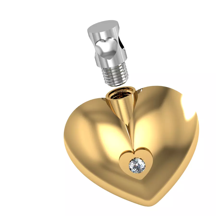 heart ash pendant 3D print model