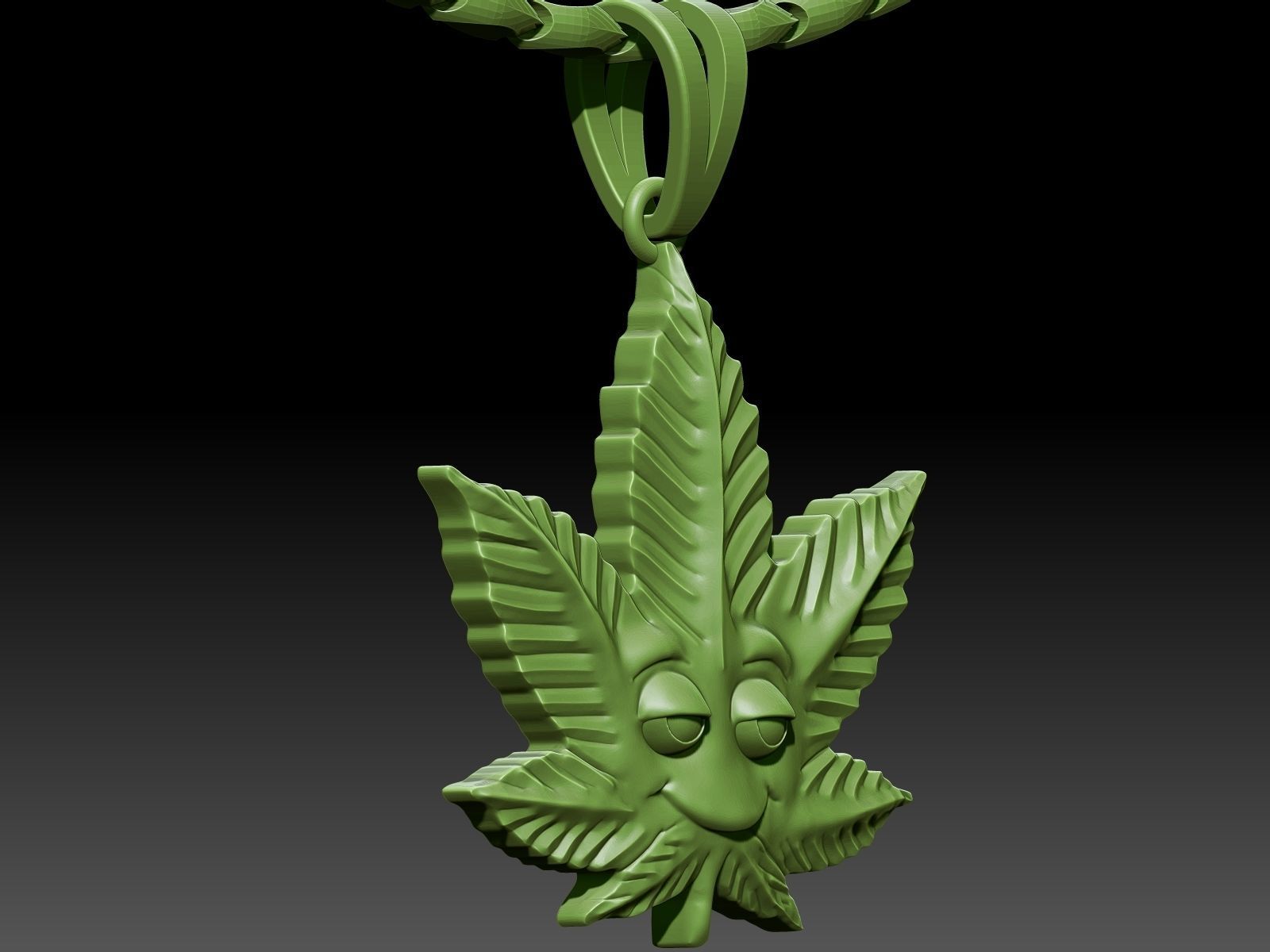 Marijuana Leaf Pendant Silver Gold  Print 3D print model_1