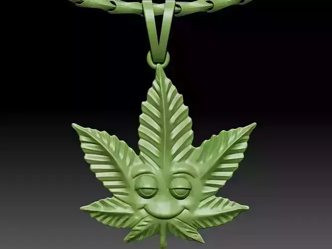 Marijuana Leaf Pendant Silver Gold  Print 3D print model