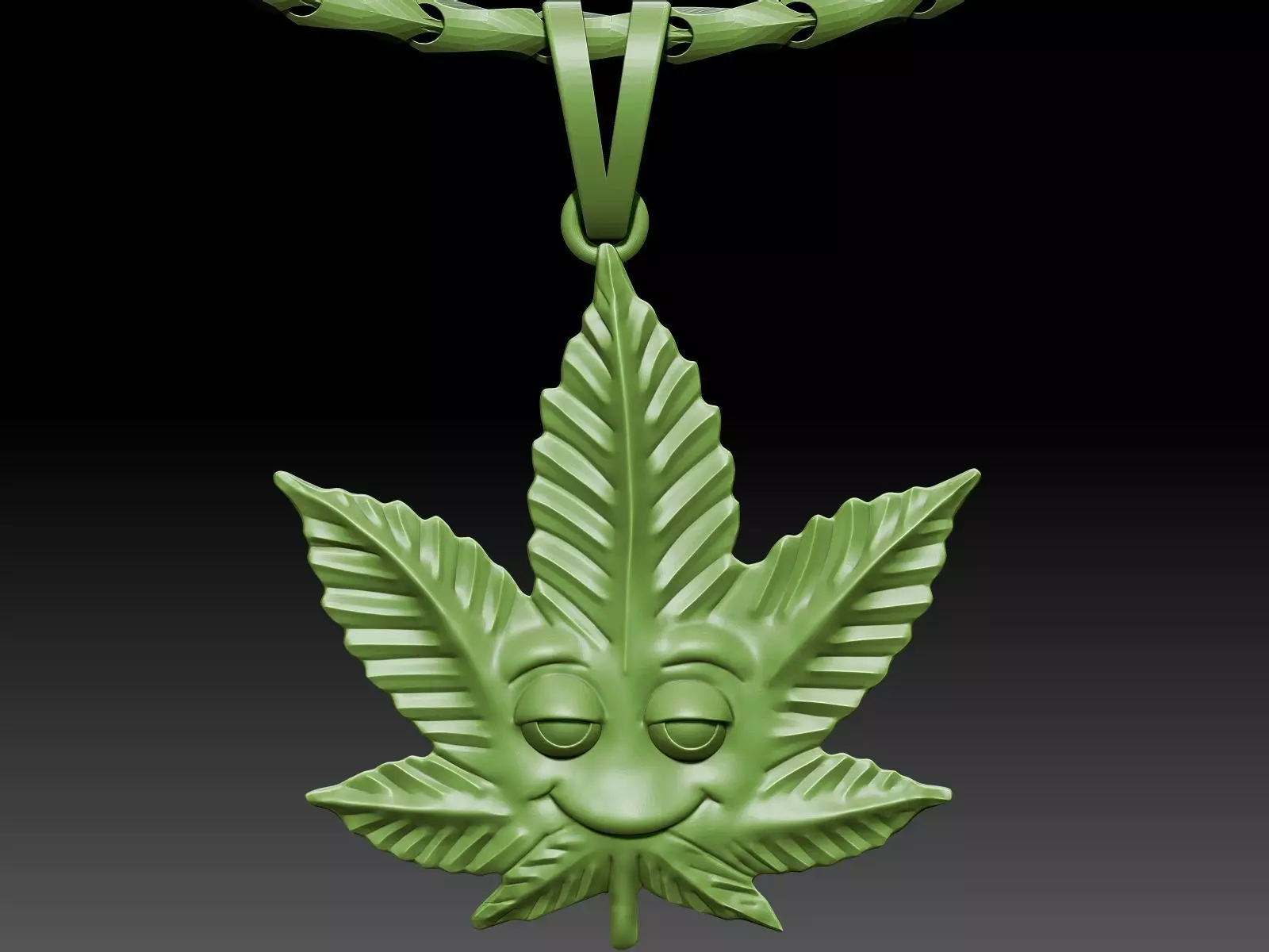 Marijuana Leaf Pendant Silver Gold  Print 3D print model_0